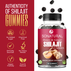 SoNatural Honey & Ginger Shilajit Gummies
